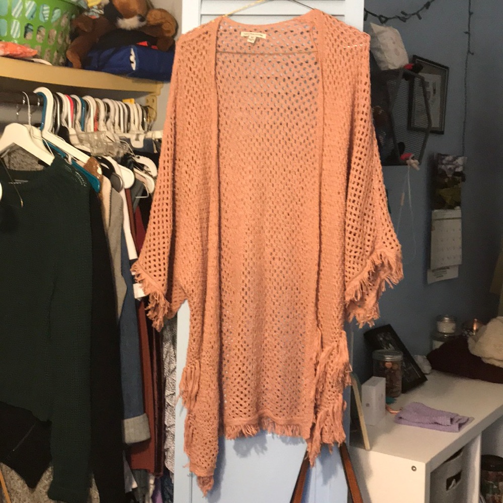 Pink sweater cardigan